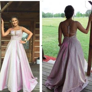 Long Shimmery Pink Dress